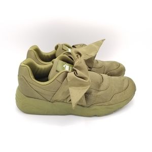 PUMA Womens Fenty Olive Branch Bow Sneakers Size 8.5 Green 365054-04